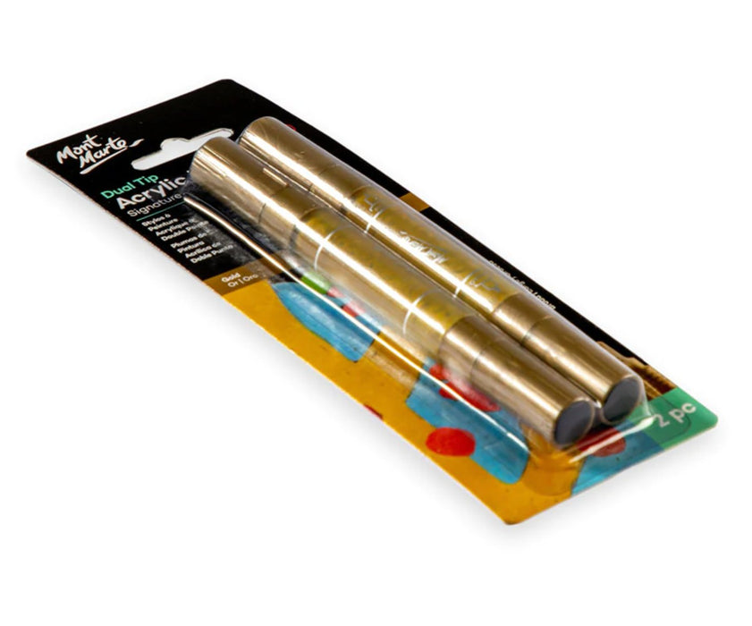 Dual Tip Acrylic Paint Pens Signature Gold 2pc - Handy Mandy Craft Store