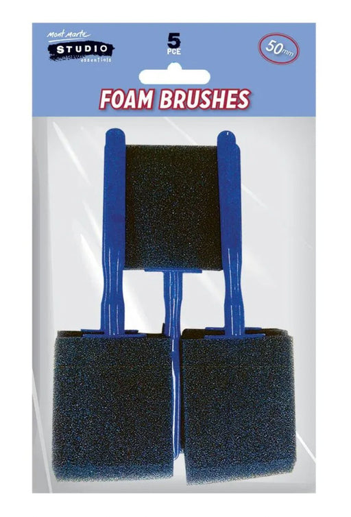 Foam Hobby Brush 50mm 5pce Poly Bag - Handy Mandy Craft Store