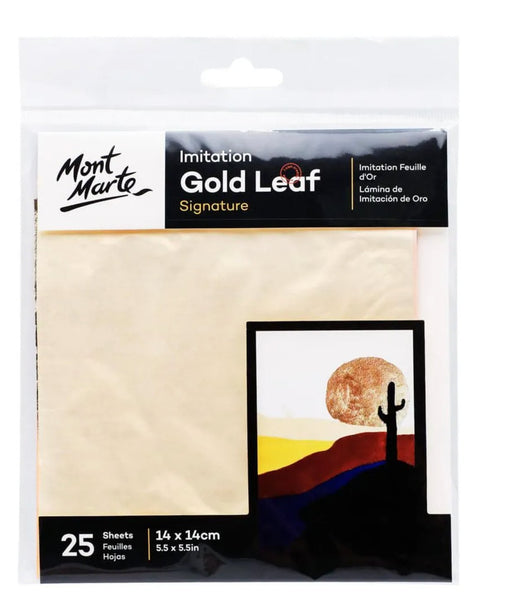 Imitation Gold Leaf 14x14cm 25 Sheet - Handy Mandy Craft Store