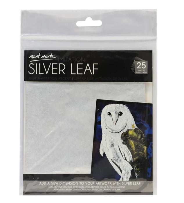 Imitation Silver Leaf 14x14cm 25 Sheet - Handy Mandy Craft Store
