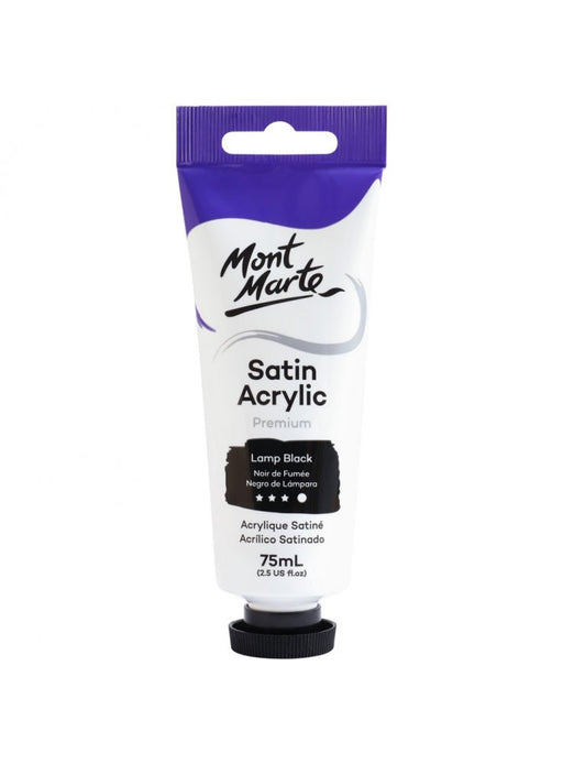 Lamp Black Premium Satin Acrylic Paint - 75ml for Deep, Rich Artwork - Handy Mandy Craft Store