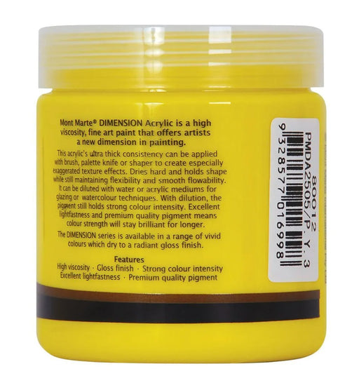 Lemon Yellow Dimension Acrylic Paint Premium 250ml - Handy Mandy Craft Store