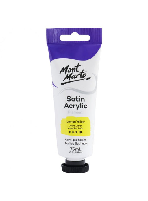 Lemon Yellow Premium Satin Acrylic Paint 75ml - Handy Mandy Craft Store