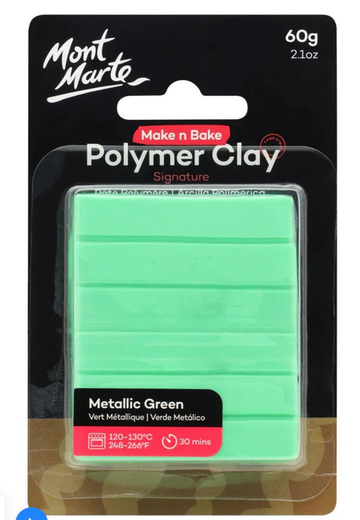 Make n Bake Polymer Clay Signature 60g (2.1oz) - Metallic Green - Handy Mandy Craft Store