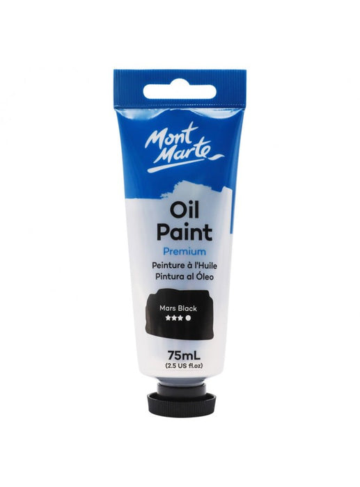 Mars Black Oil Paint Tube Premium 75ml - Handy Mandy Craft Store