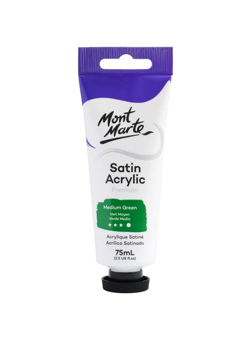 Medium Green Premium Satin Acrylic Paint 75ml - Handy Mandy Craft Store