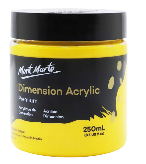 Medium Yellow Dimension Acrylic Paint Premium 250ml - Handy Mandy Craft Store