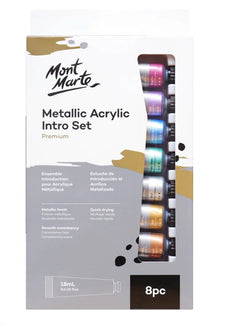 Metallic Acrylic Paint Intro Set Premium 8pc x 18ml
