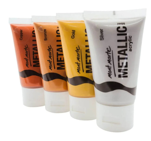 Metallic Acrylic Paint Set 50ml x 4pc - Handy Mandy Craft Store