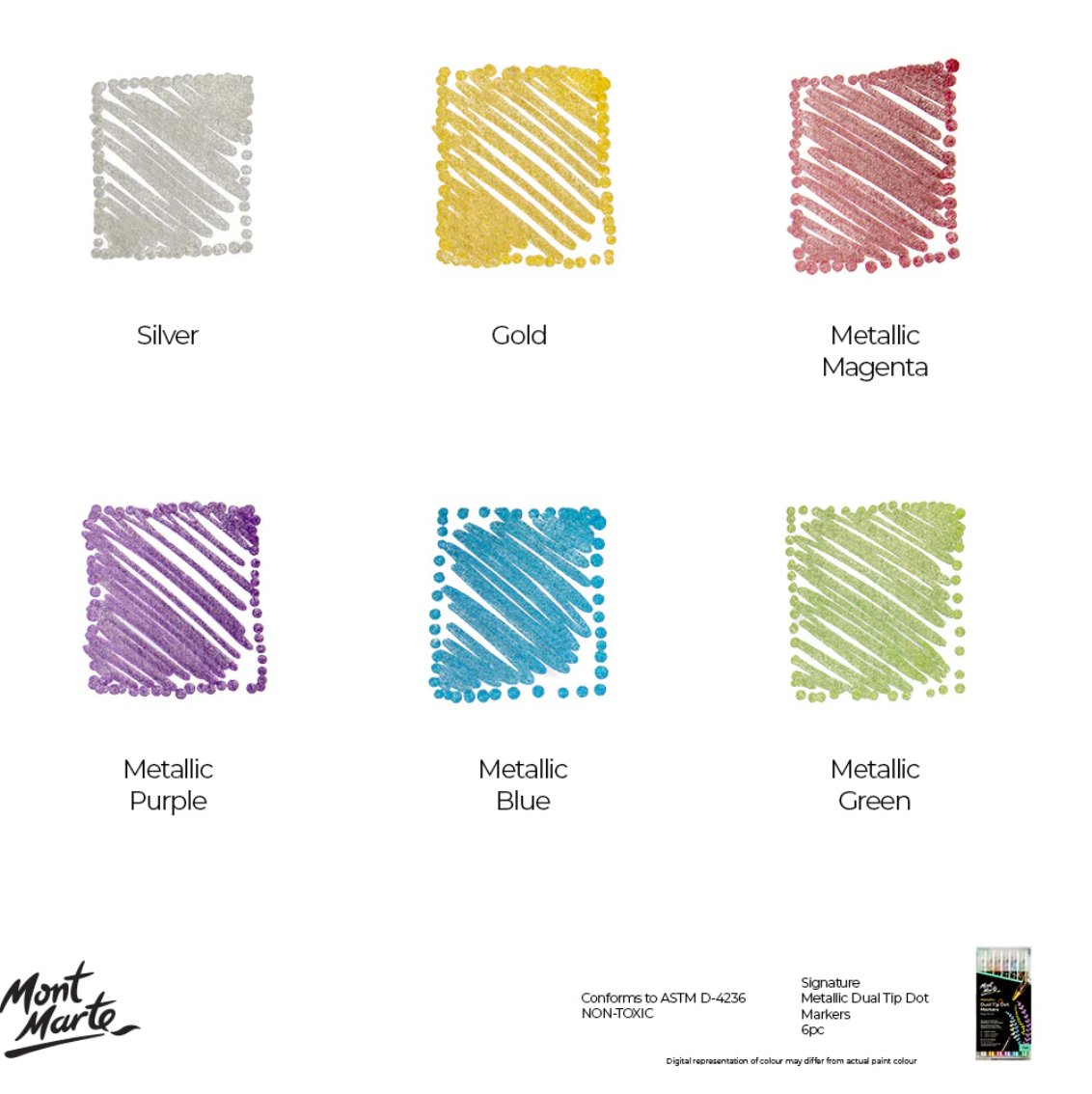 Metallic Dual Tip Dot Markers 6pc | Handy Mandy – Handy Mandy Craft Store