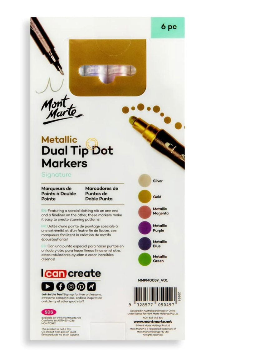 Metallic Dual Tip Dot Markers 6pc | Handy Mandy – Handy Mandy Craft Store