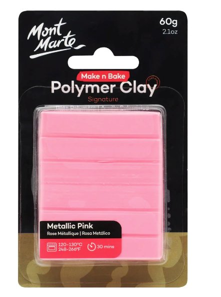 Metallic Pink Make n Bake Polymer Clay Signature 60g - Handy Mandy Craft Store