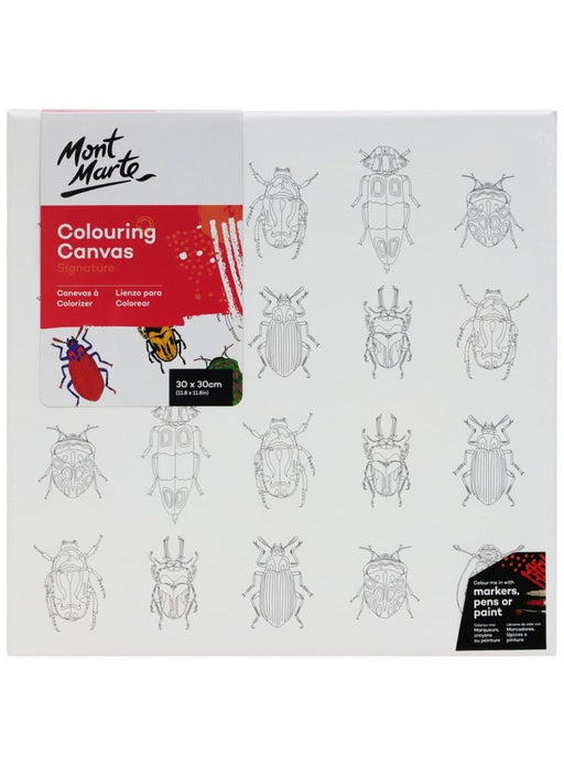 Mont Marte Colouring Canvas 30x30cm Garden - Handy Mandy Craft Store