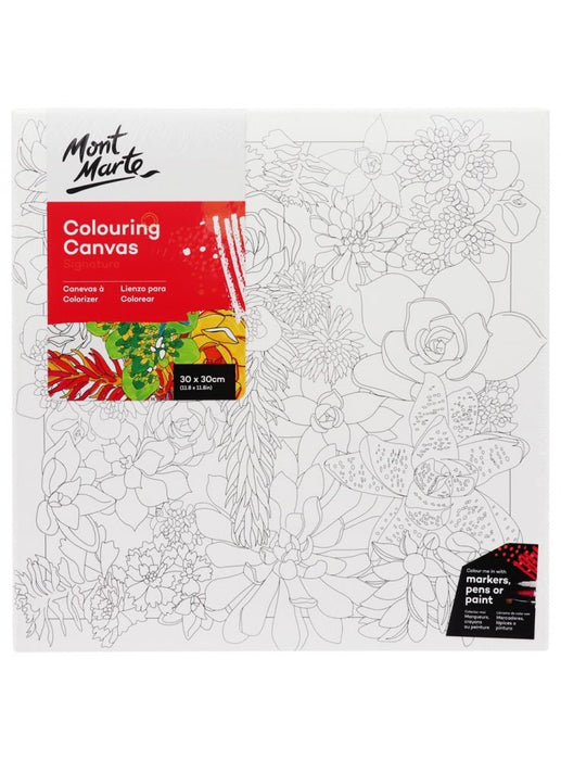 Mont Marte Colouring Canvas 30x30cm Garden - Handy Mandy Craft Store