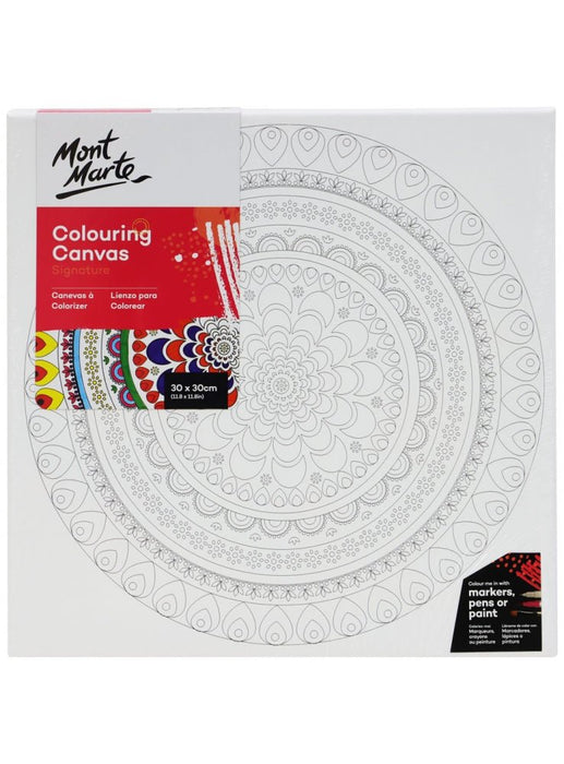 Mont Marte Colouring Canvas 30x30cm Mandala - Handy Mandy Craft Store