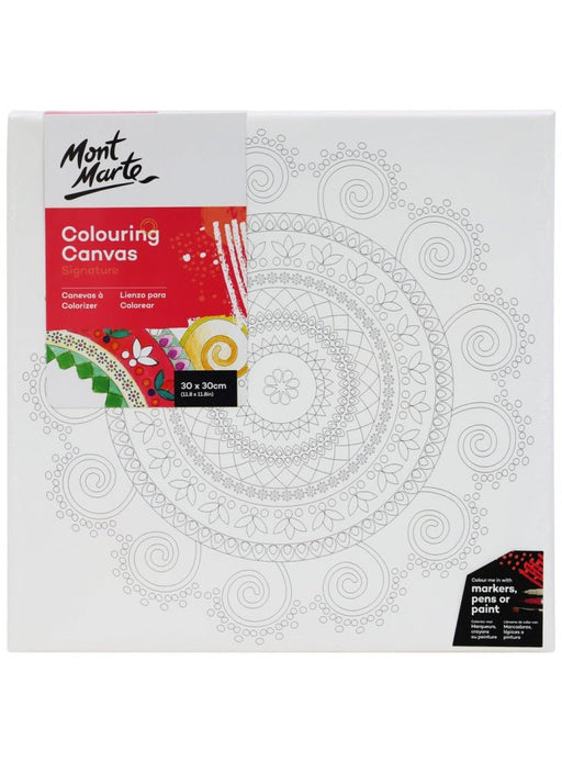 Mont Marte Colouring Canvas 30x30cm Mandala - Handy Mandy Craft Store