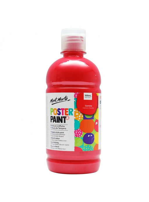 Mont Marte Poster Paint 500ml (16.91oz) - Carmine - Handy Mandy Craft Store