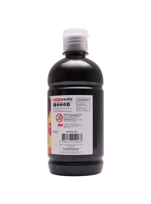 Mont Marte Poster Paint 500ml (16.91oz) - Lamp Black - Handy Mandy Craft Store