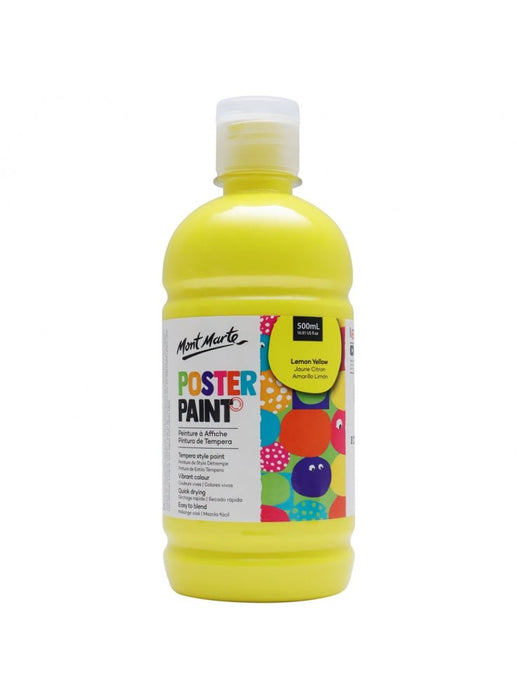 Mont Marte Poster Paint 500ml (16.91oz) - Lemon Yellow - Handy Mandy Craft Store