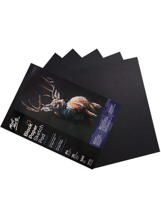 Mont Marte Signature Black Paper Sketch Pad 140gsm A4 25 Sheet - Handy Mandy Craft Store