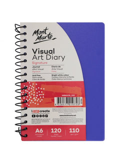 Mont Marte Signature Visual Art Diary PP Coloured Cover 110gsm A6 120 Page