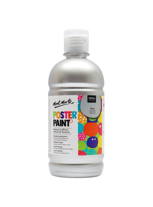 Mont Marte Silver Poster Paint 500ml - Handy Mandy Craft Store
