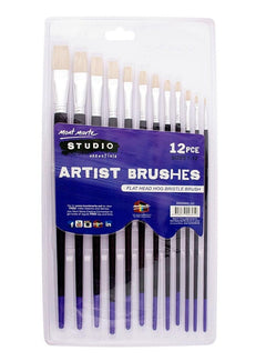 Mont Marte Studio Artist Brushes 12pc Flat 1-12