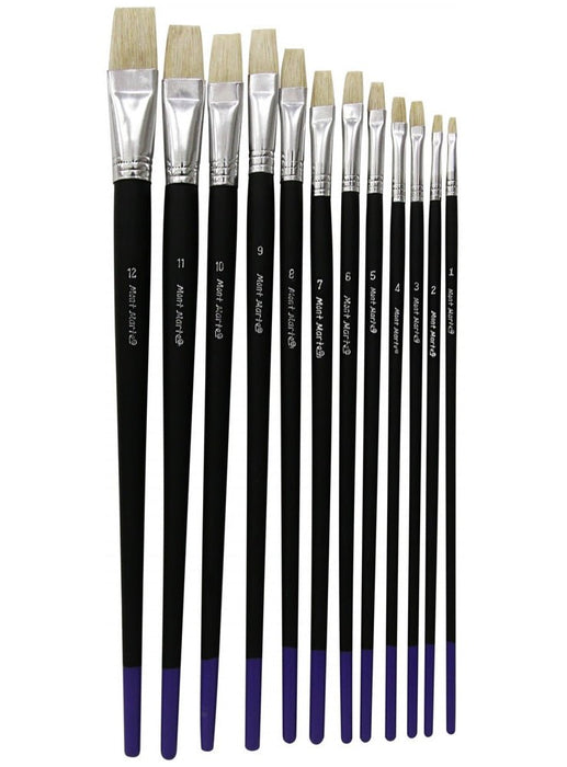 Mont Marte Studio Artist Brushes 12pc Flat 1-12 - Handy Mandy Craft Store