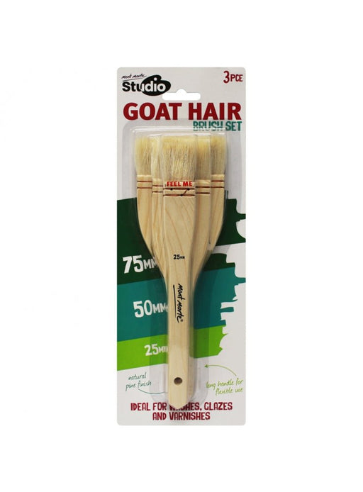 Mont Marte Studio Goat Hair Brush Set 3pce - Handy Mandy Craft Store