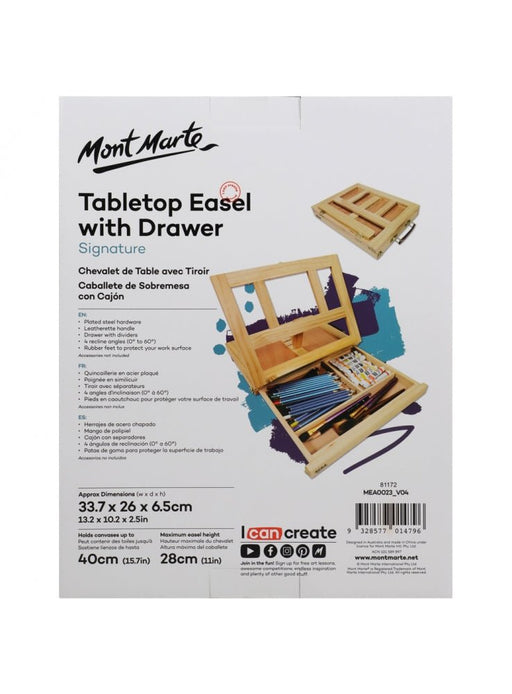 Mont Marte Table Easel w/Drawer - Pine - Handy Mandy Craft Store