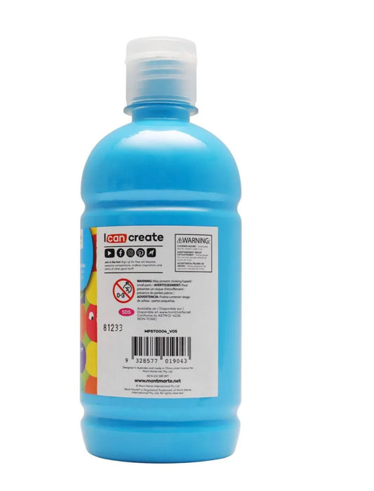 Monte Marte Poster Paint 500ml - Cerulean Blue - Handy Mandy Craft Store