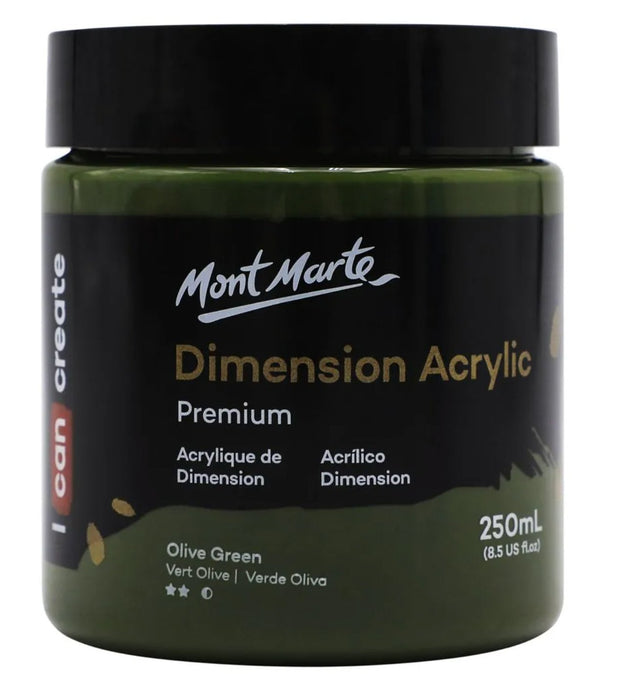 Olive Green Dimension Acrylic Premium 250ml - Handy Mandy Craft Store
