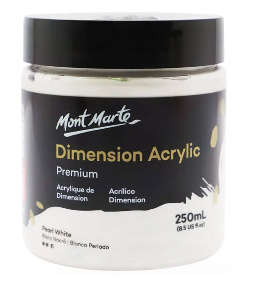 Pearl White Dimension Acrylic Paint Premium 250ml - Handy Mandy Craft Store