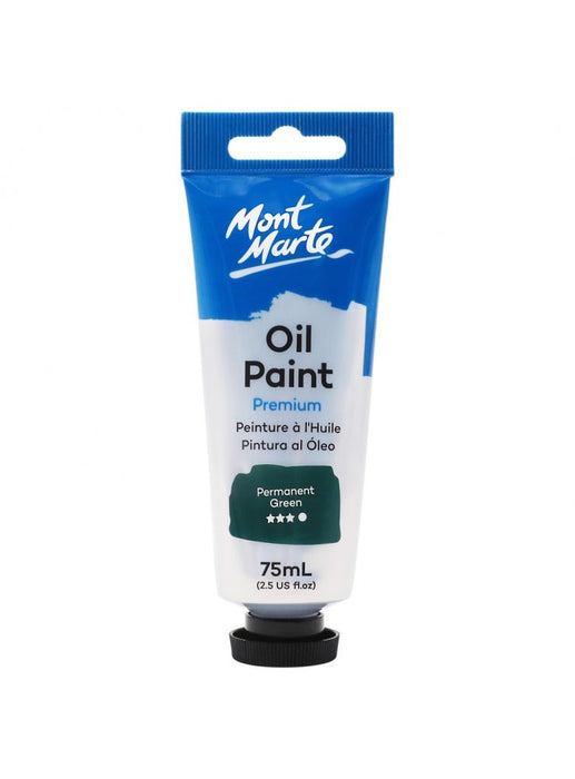 Permanent Green Oil Paint Tube Premium 75ml - Handy Mandy Craft Store