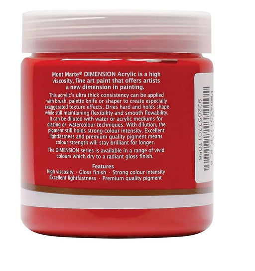 Permanent Red Dimension Acrylic Paint Premium 250ml - Handy Mandy Craft Store