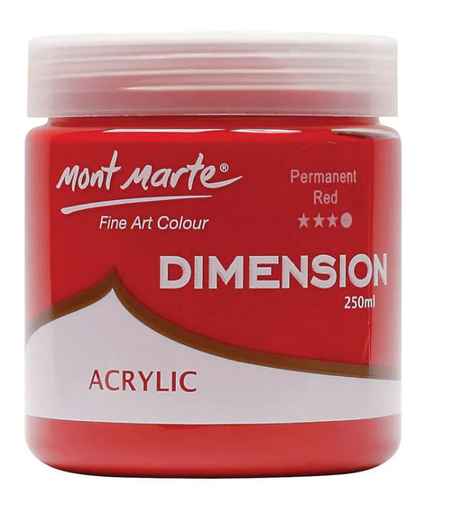 Permanent Red Dimension Acrylic Paint Premium 250ml - Handy Mandy Craft Store