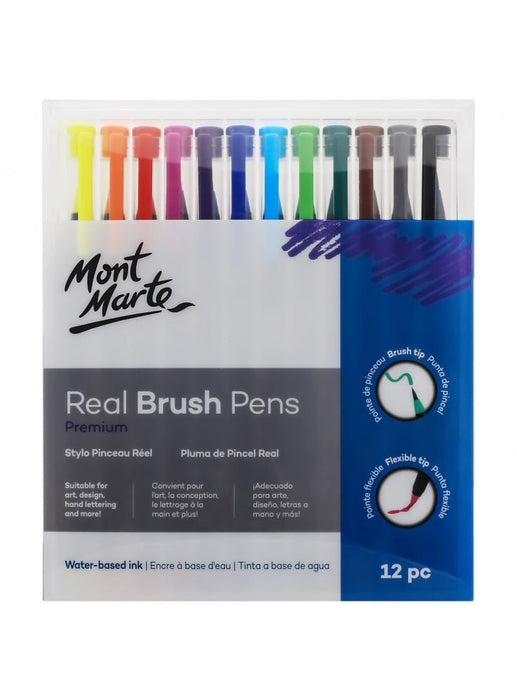 Premium Real Brush Pens 12pc - Handy Mandy Craft Store