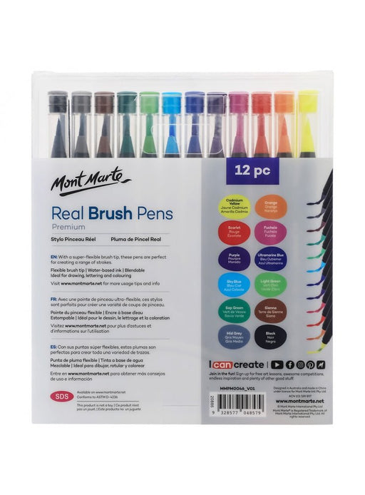 Premium Real Brush Pens 12pc - Handy Mandy Craft Store