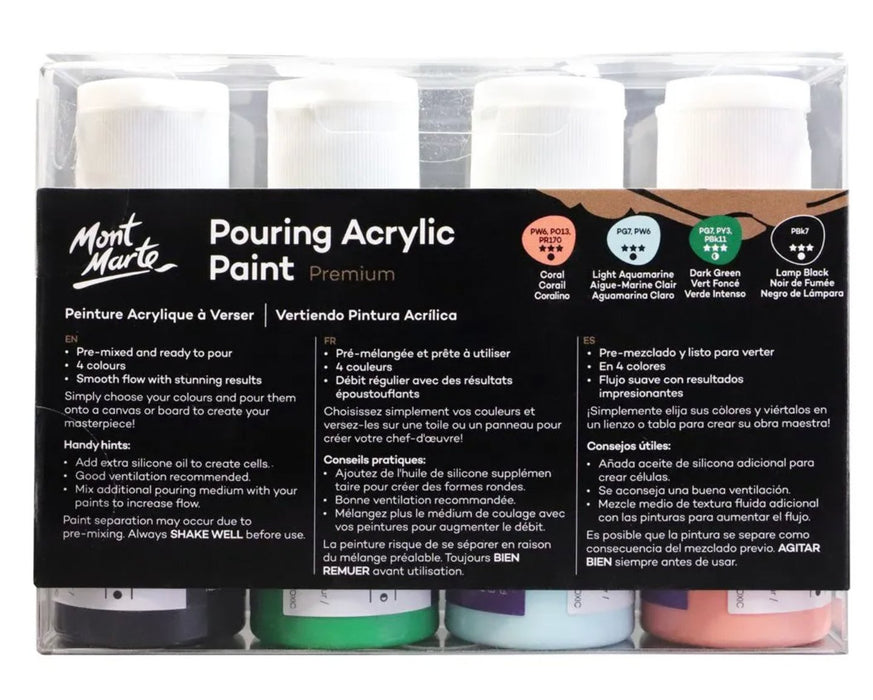 Rainforest Pouring Acrylic Paint Set Premium 4pc x 60ml - Handy Mandy Craft Store