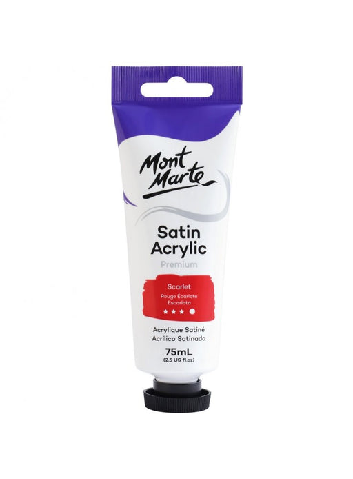 Scarlet Premium Satin Acrylic Paint 75ml - Handy Mandy Craft Store