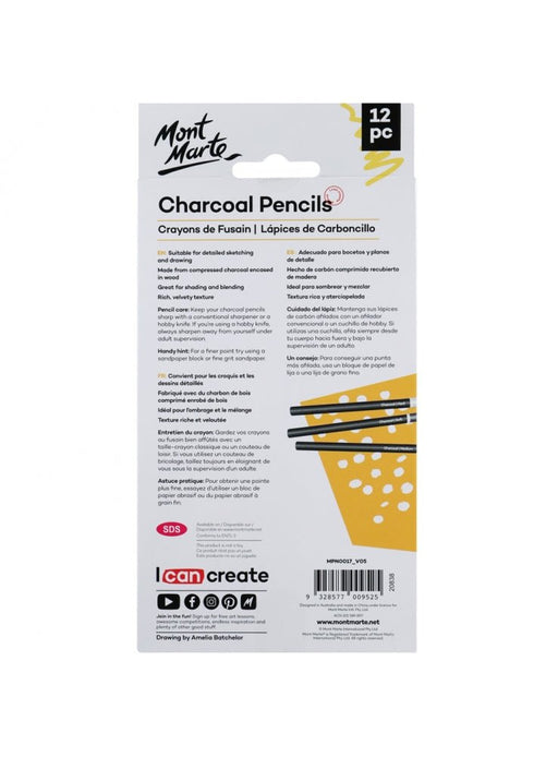 Signature Charcoal Pencils 12pce - Handy Mandy Craft Store