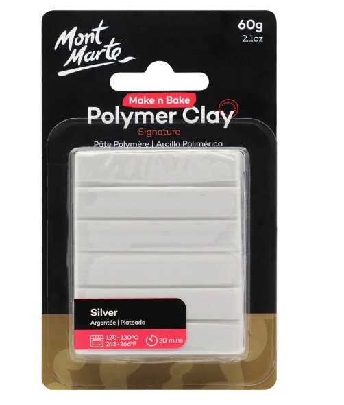 Silver Make n Bake Polymer Clay Signature 60g - Handy Mandy Craft Store