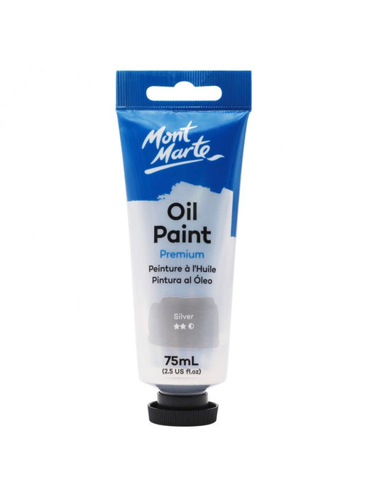 Silver Oil Paint Tube Premium 75ml - Handy Mandy Craft Store