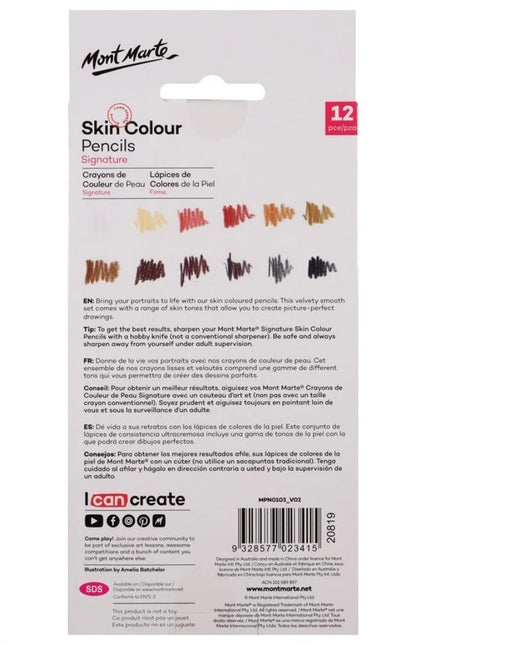 Skin Colour Pencils Signature 12pc - Handy Mandy Craft Store