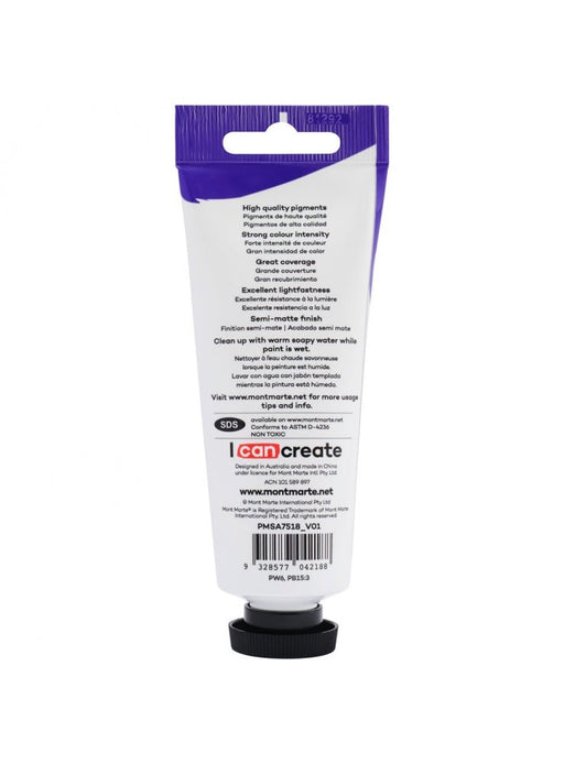 Sky Blue Premium Satin Acrylic Paint 75ml - Handy Mandy Craft Store
