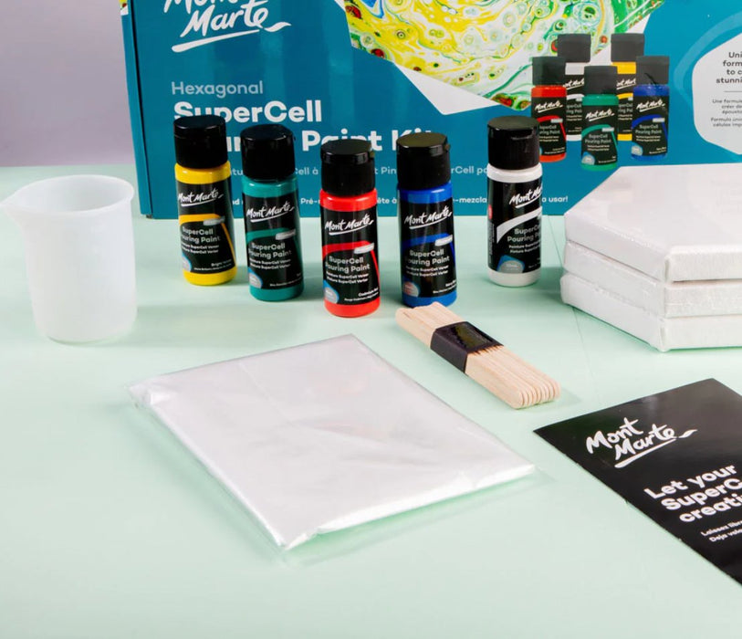 SuperCell Pouring Paint Kit Premium 23pc - Handy Mandy Craft Store
