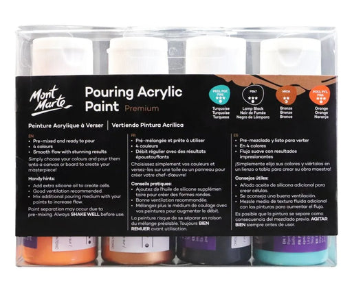 Symphony Pouring Acrylic Paint Set Premium 4pc x 60ml - Handy Mandy Craft Store