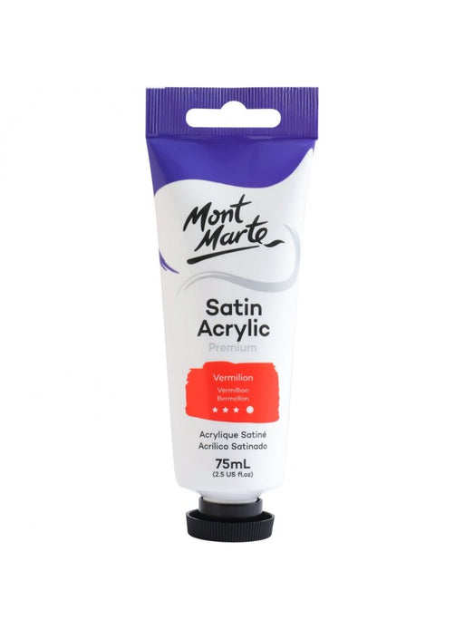 Vermilion Premium Satin Acrylic Paint 75ml - Handy Mandy Craft Store