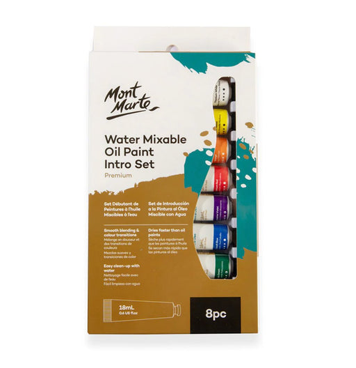 Water Mixable Oil Paint Intro Set Premium 8pc x 18ml (0.6 US fl.oz) - Handy Mandy Craft Store