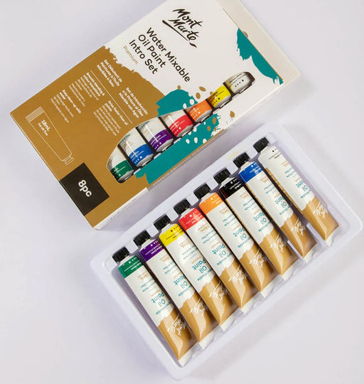 Water Mixable Oil Paint Intro Set Premium 8pc x 18ml (0.6 US fl.oz) - Handy Mandy Craft Store